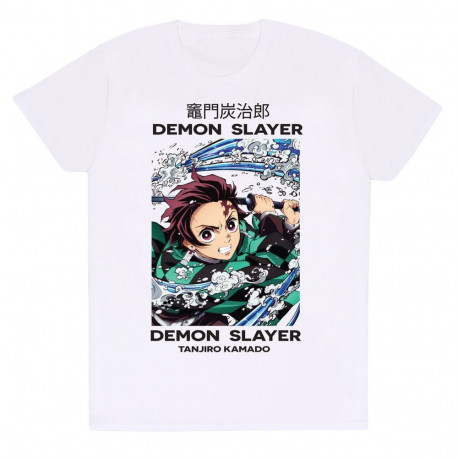 Short Sleeve T-Shirt Demon Slayer Whirlpool White Unisex - M