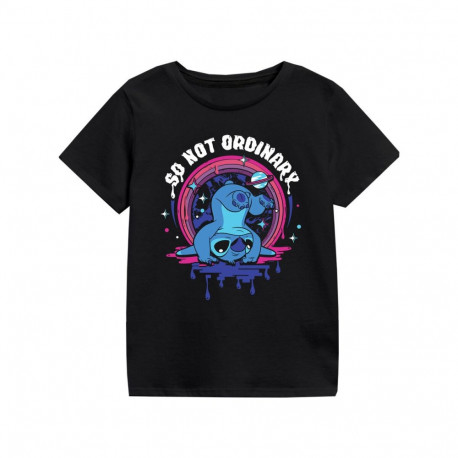 Child's Short Sleeve T-Shirt Stitch So Not Ordinary Black - 12-13 Years