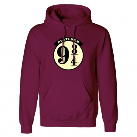 Unisex Hoodie Harry Potter Platform 9 and 3 Quarters Burgundy - S