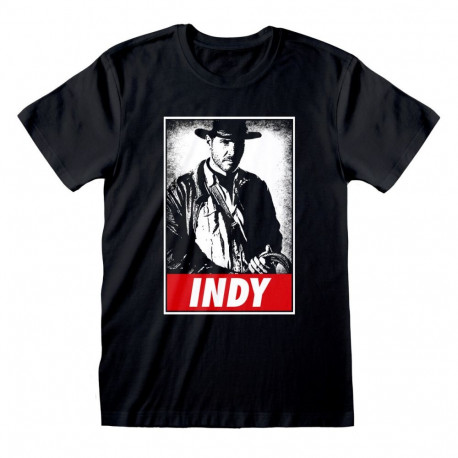 Short Sleeve T-Shirt Indiana Jones Indy Black Unisex - L