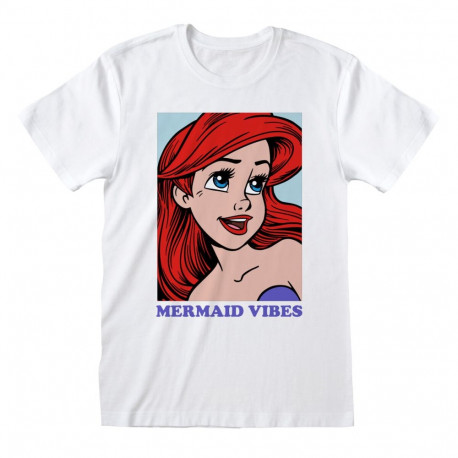 Lühikeste varrukatega T-särk The Little Mermaid Mermaid Vibes Valge Unisex - M