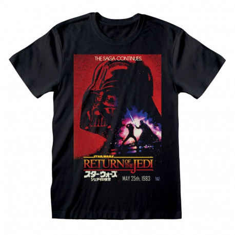Lühikeste varrukatega T-särk Star Wars Vader Poster Must Unisex - L