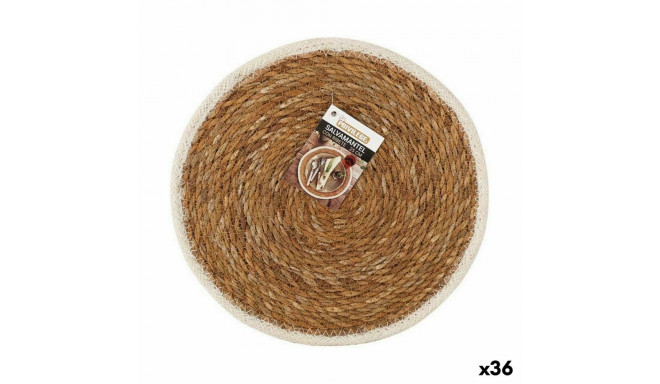 Table Mat Privilege Marine algae Brown With trim Ø 25 cm (36 Units)