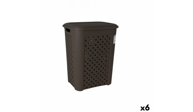 Pesukorv Tontarelli Arianna Wengue Plastmass 43,5 x 33,5 x 55 cm (6 Ühikut)