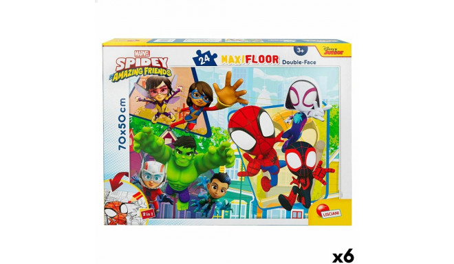 Laste pusle Spidey Kahesuunaline 24 Tükid, osad 70 x 1,5 x 50 cm (6 Ühikut)