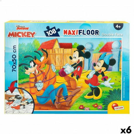 Puzle Bērniem Mickey Mouse Abpusējs 108 Daudzums 70 x 1,5 x 50 cm (6 gb.)