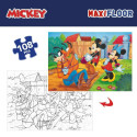 Laste pusle Mickey Mouse Kahesuunaline 108 Tükid, osad 70 x 1,5 x 50 cm (6 Ühikut)