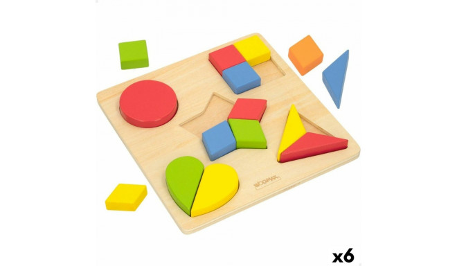 Child's Wooden Puzzle Woomax Shapes + 12 Months 16 Pieces (6 Units)