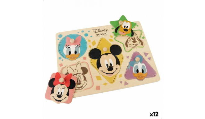 Child's Wooden Puzzle Disney + 2 Years 5 Pieces (12 Units)