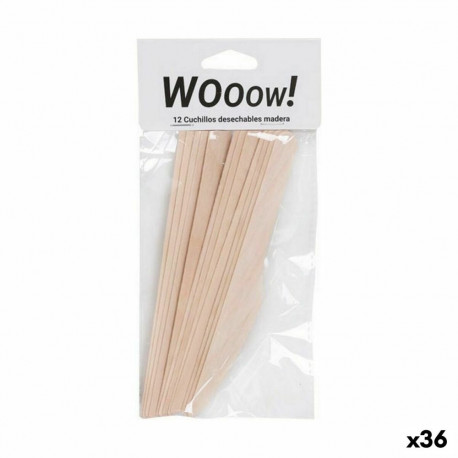 Nugade Komplekt Ühekordne Puit 12 Tükid, osad 16,5 x 2,2 x 1,8 cm (36 Ühikut)