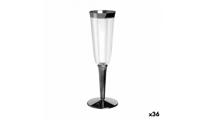 Set of reusable cups Algon Wine cellar Silver 3 Pieces 180 ml (36 Units)