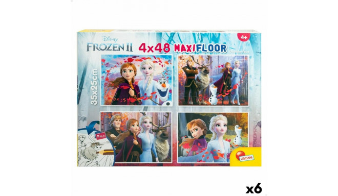 Laste pusle Frozen Kahesuunaline 4-funktsiooniline 48 Tükid, osad 35 x 1,5 x 25 cm (6 Ühikut)