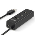 4-Port USB Hub Unitek Y-3089 Melns