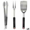Grillimisvahendite komplekt Aktive 3 Tükid, osad Barbeque-grill Roostevaba teras 9 x 41 x 5 cm (4 Üh
