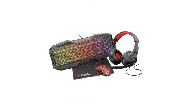 Keyboard with Gaming Mouse Trust GXT 1180RW Black Spanish Qwerty QWERTY