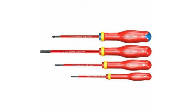 Screwdriver Set Facom Protwist Isolated 1000V AT4VEPB Flat Pozidriv 4 Pieces