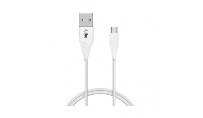 iLike ICT01 Durable TPE USB to USB-C (Type-C) Fast 3.1A Data & Charger Cable 1m White