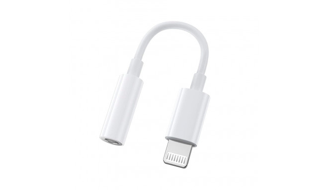 iLike AX5 Vastupidav TPE helikaabli adapter Lightning mees - 3,5 mm pistik valge DAC-versioon (OEM)