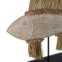 Decorative Figure White Brown Natural Fish 70 x 12 x 53 cm