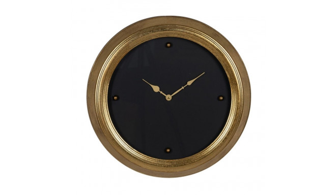 Wall Clock Black Golden PVC Crystal Iron MDF Wood 46 x 6 x 46 cm