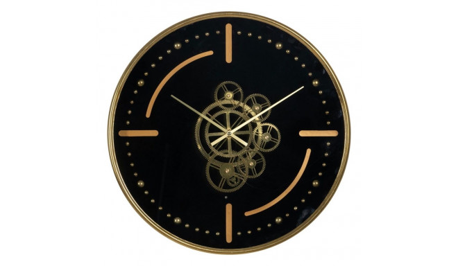 Wall Clock Black Golden Iron 46 x 7 x 46 cm