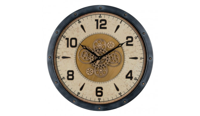 Wall Clock Black Golden Crystal Iron 72 x 9 x 72 cm (3 Units)