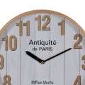 Wall Clock White Natural Wood Crystal 32 x 32 x 4,5 cm