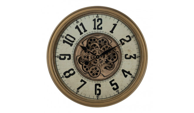 Wall Clock Cream Golden Crystal Iron 66 x 9,5 x 66 cm (3 Units)