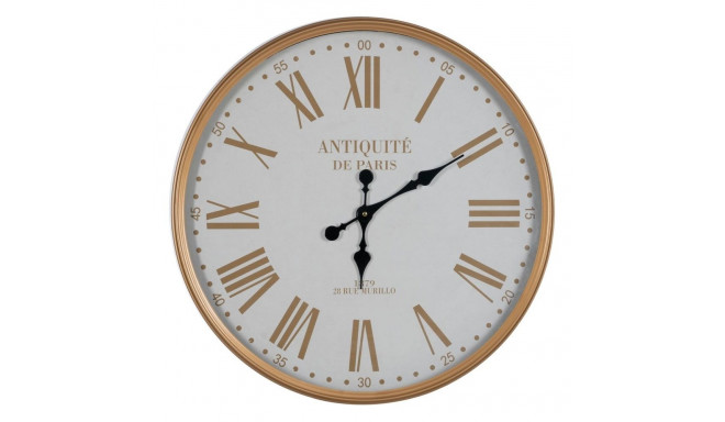 Wall Clock White Natural Iron 60 x 60 x 6 cm