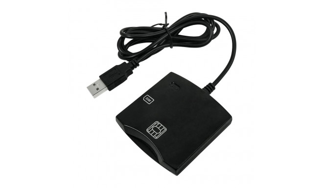 CP ID1 2in1 USB 2.0 ID Card reader with SIM Card slot 80cm Cable (6.5x6cm) Black