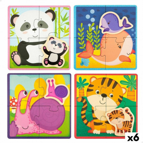 Child's Puzzle Lisciani Giochi 16 x 1 x 16 cm animals 16 Pieces (6 Units)