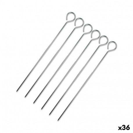 Barbecue Skewer Set Wooow Metal 6 Pieces 20 cm (36 Units)