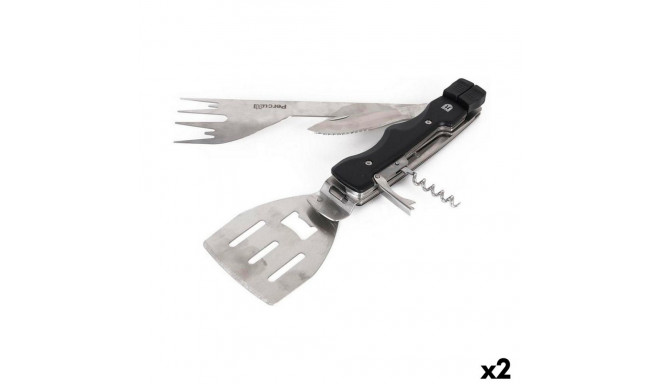 Barbecue utensils Percutti 30 x 10 x 3,5 cm 7-in-1 Barbecue (2 Units)