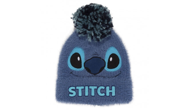 Hat Stitch Fluffy Pom Beanie