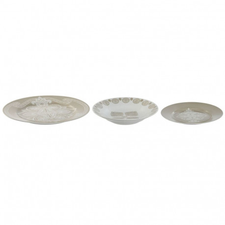Dinnerware Set Home ESPRIT Blue Beige Porcelain 18 Pieces 27 x 27 x 2 cm