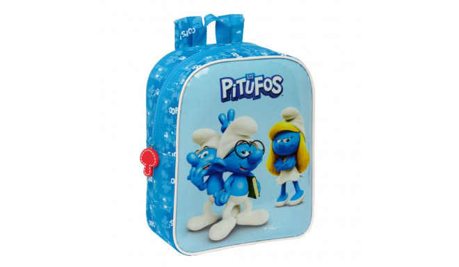 Child bag Los Pitufos Blue 22 x 27 x 10 cm