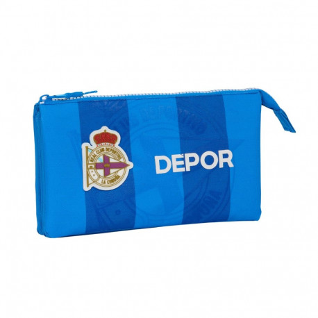 Kolme tõmblukuga pliiatsikarp R. C. Deportivo de La Coruña Sinine 22 x 12 x 3 cm