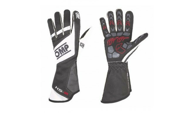 Men's Driving Gloves OMP KS-1R White/Black L