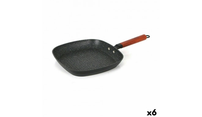 Grill pan with stripes Quttin Doha Toughened aluminium 39 x 28 x 15 cm (6 Units)