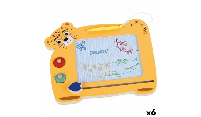 Magic Blackboard Woomax Zookabee Tiger Wood 30 x 2,5 x 26 cm (6 Units)