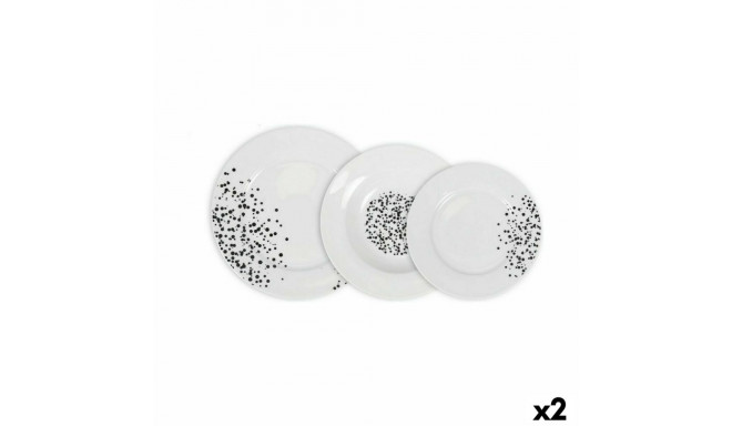 Dinnerware Set La Mediterránea Motes Circular 18 Pieces (2 Units)