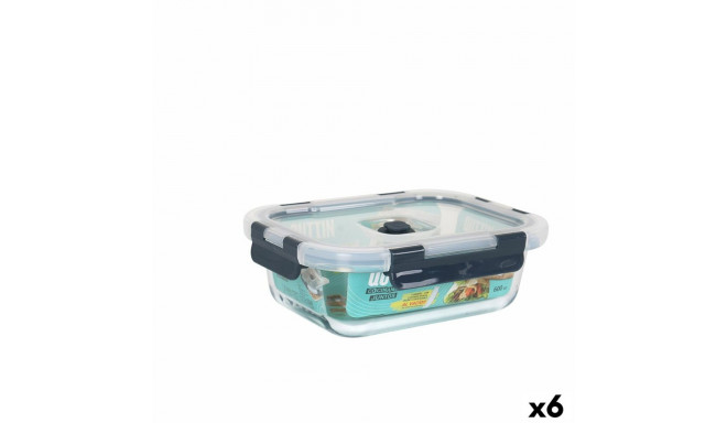 Hermetic Lunch Box Quttin Rectangular 600 ml (6 Units)