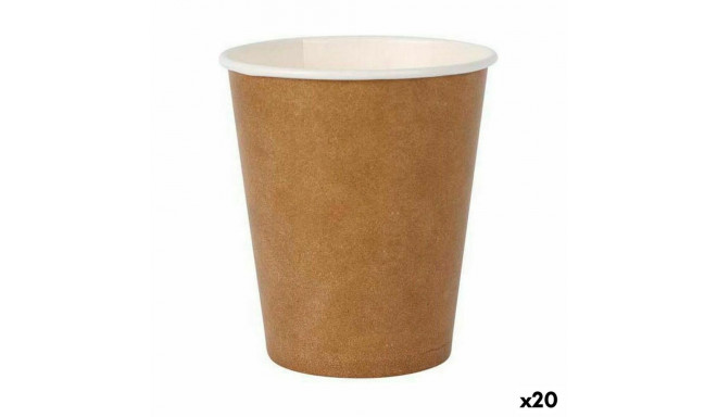 Set of glasses Algon Disposable kraft paper 12 Pieces 250 ml (20 Units)