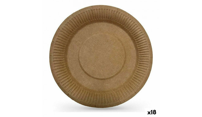 Plate set Algon Disposable kraft paper 10 Pieces 23 cm (18 Units)