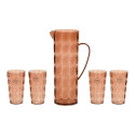 Glasses and pitcher set EDM 869702 Ringlussevõetud plast Pruun 5 Tükid