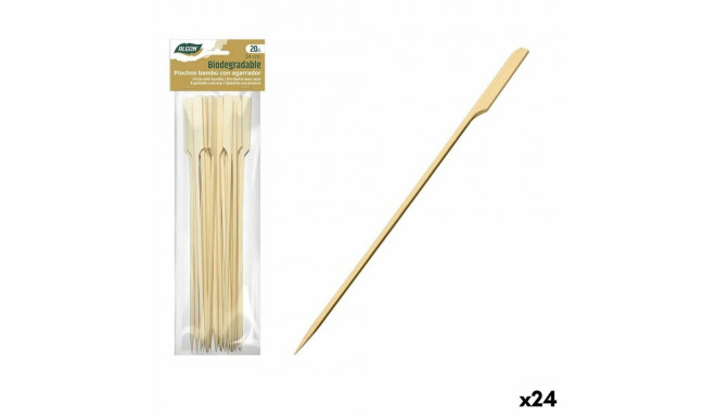Barbecue Skewer Set Algon Bamboo 20 Pieces 24 cm (24 Units)
