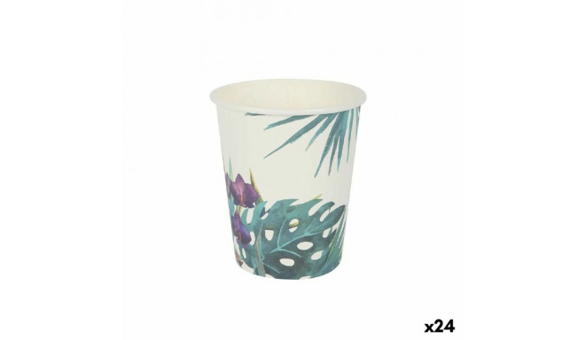 Set of glasses Algon Disposable Cardboard Tropical 10 Pieces 250 ml (24 Units)