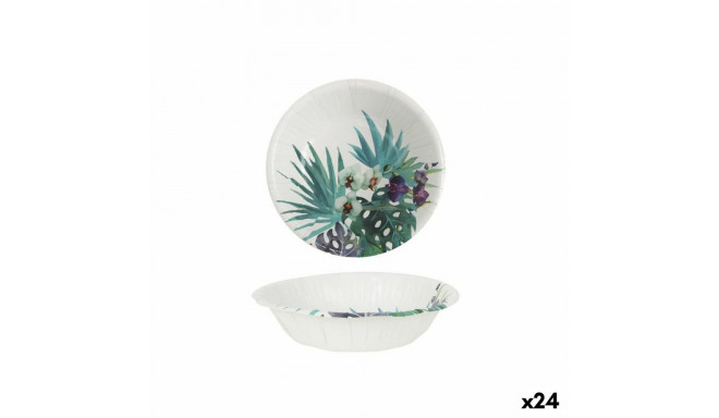 Taldrikute komplekt Algon Ühekordne Papp Troopiline 6 Tükid, osad 450 ml (24 Ühikut)