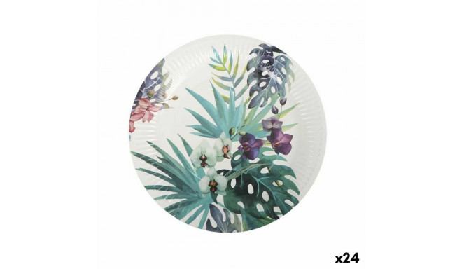 Taldrikute komplekt Algon Ühekordne Papp Troopiline 3 Tükid, osad 28 cm (24 Ühikut)