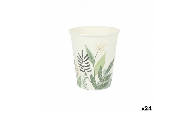 Set of glasses Algon Disposable Cardboard Floral 10 Pieces 250 ml (24 Units)